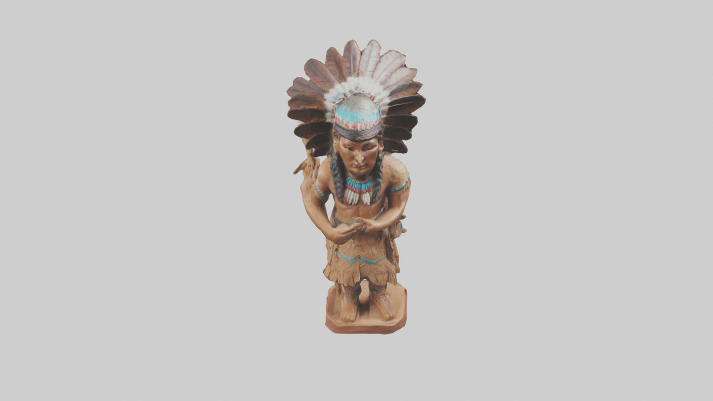 3D model ative American statue model VR / AR / low-poly