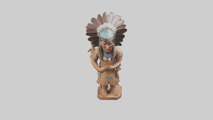 3D model ative American statue model VR / AR / low-poly