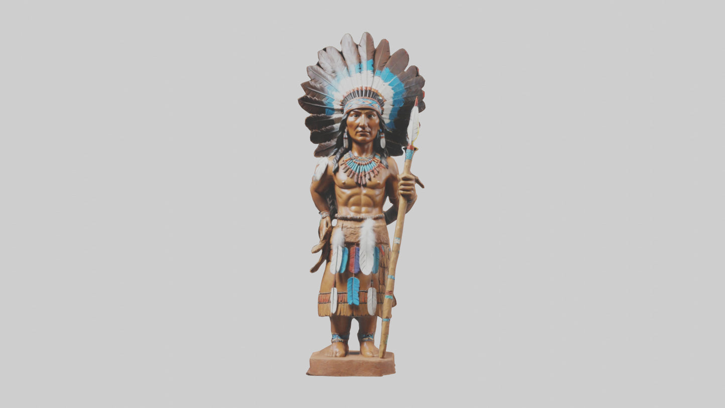 3D model ative American statue model VR / AR / low-poly