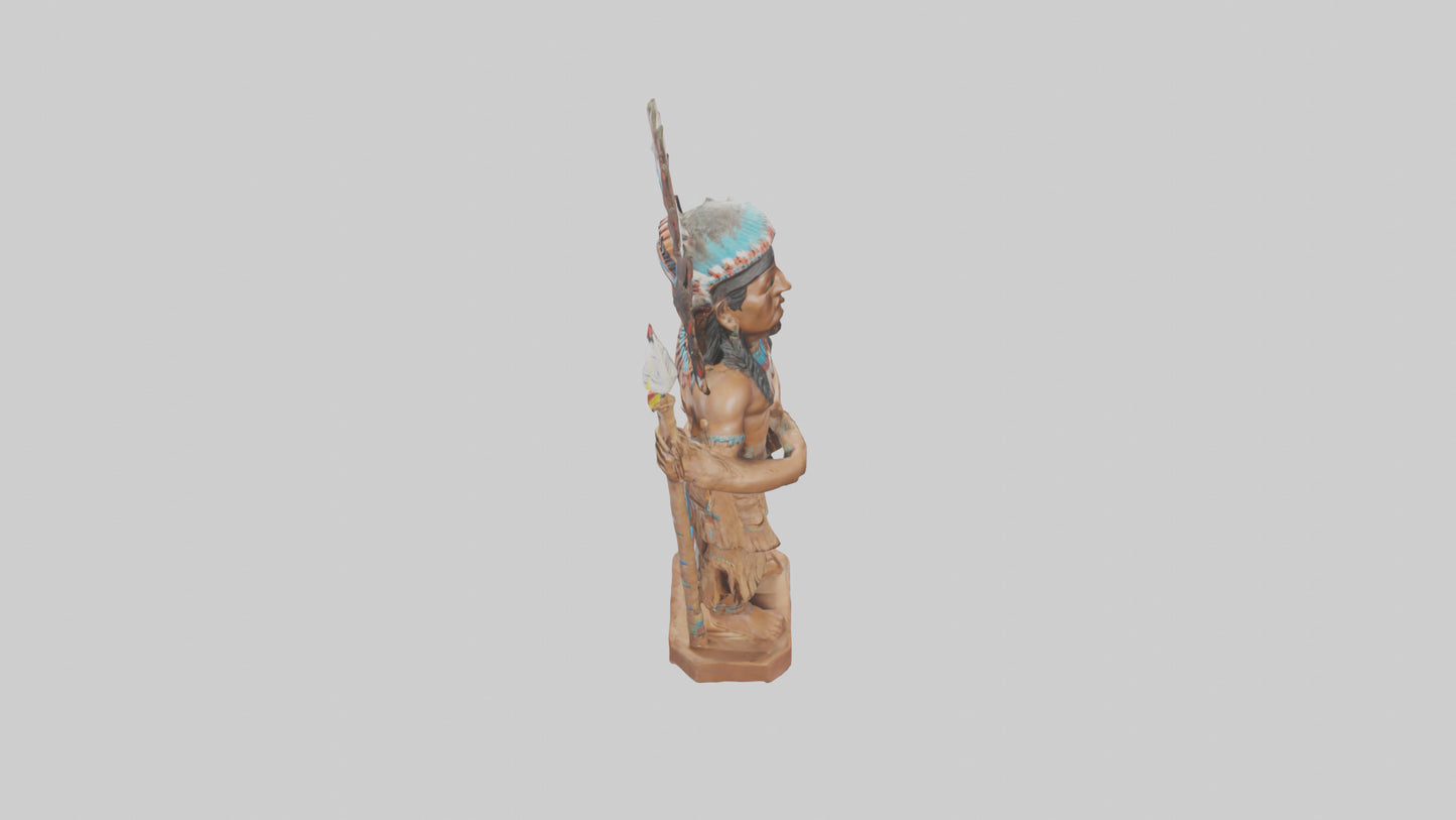 3D model ative American statue model VR / AR / low-poly