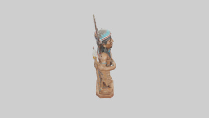 3D model ative American statue model VR / AR / low-poly