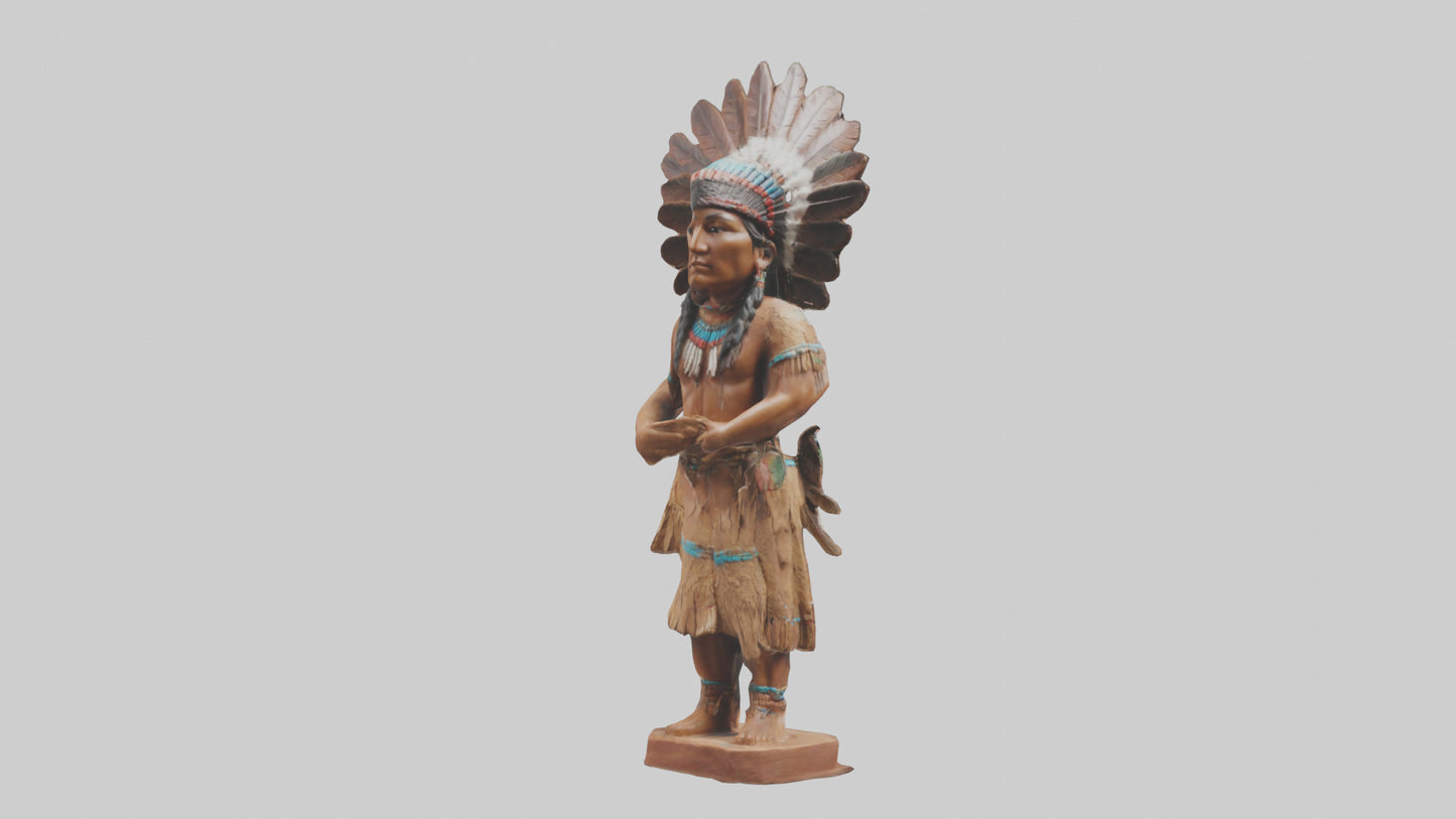 3D model ative American statue model VR / AR / low-poly
