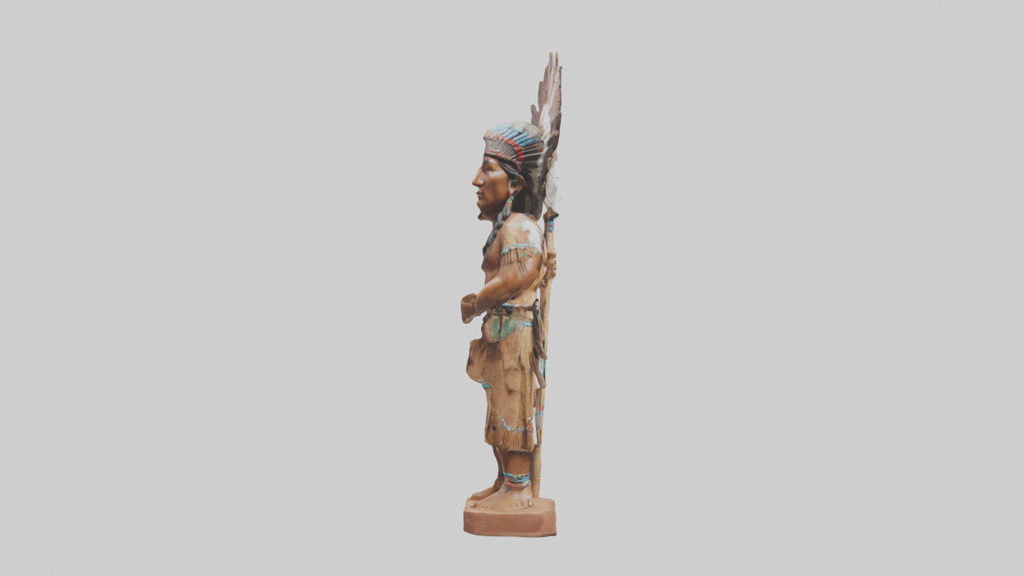 3D model ative American statue model VR / AR / low-poly