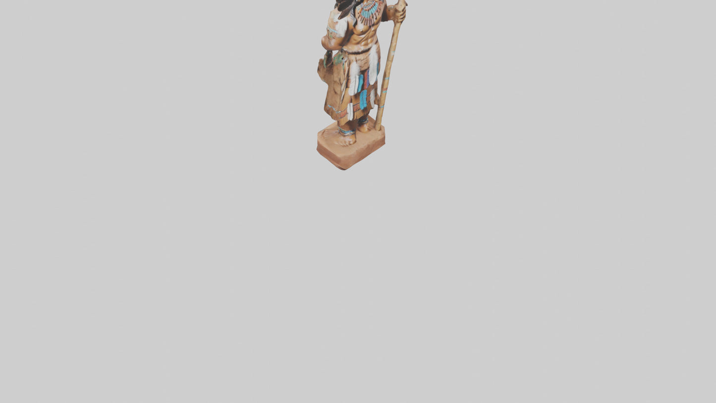3D model ative American statue model VR / AR / low-poly