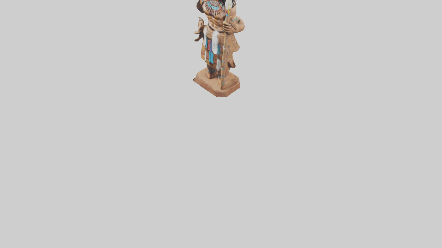 3D model ative American statue model VR / AR / low-poly