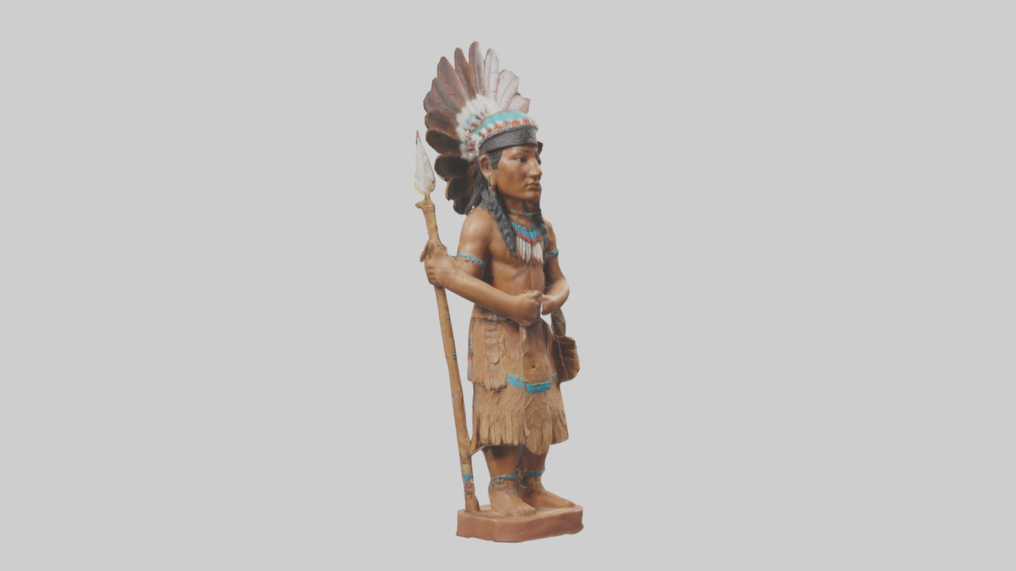 3D model ative American statue model VR / AR / low-poly