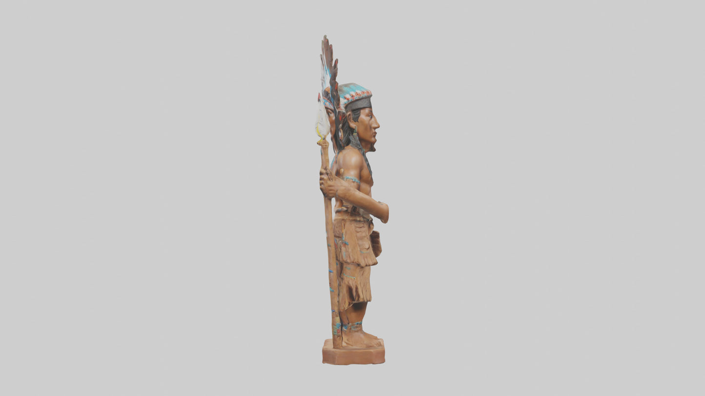 3D model ative American statue model VR / AR / low-poly