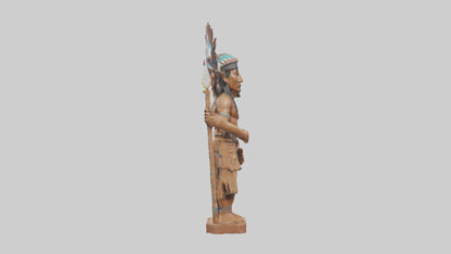 3D model ative American statue model VR / AR / low-poly