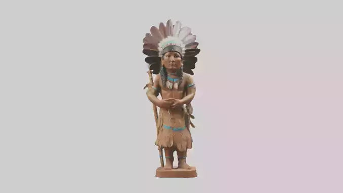 3D model ative American statue model VR / AR / low-poly