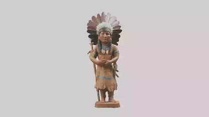 3D model ative American statue model VR / AR / low-poly