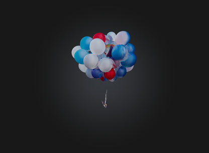 3D model balloons VR / AR / low-poly
