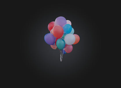 3D model balloons VR / AR / low-poly