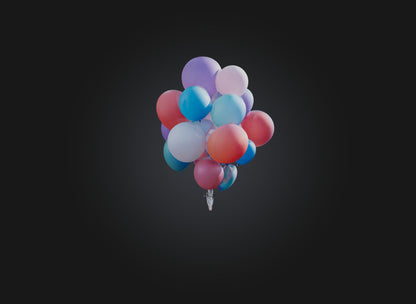3D model balloons VR / AR / low-poly