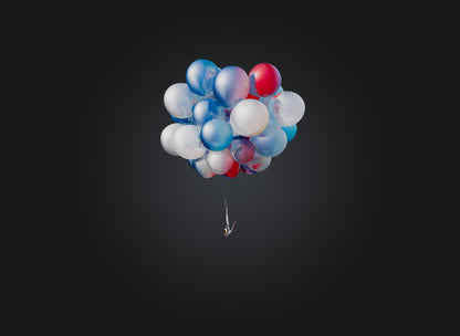 3D model balloons VR / AR / low-poly