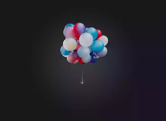 3D model balloons VR / AR / low-poly