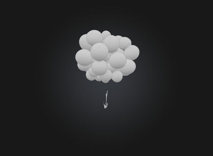3D model balloons VR / AR / low-poly