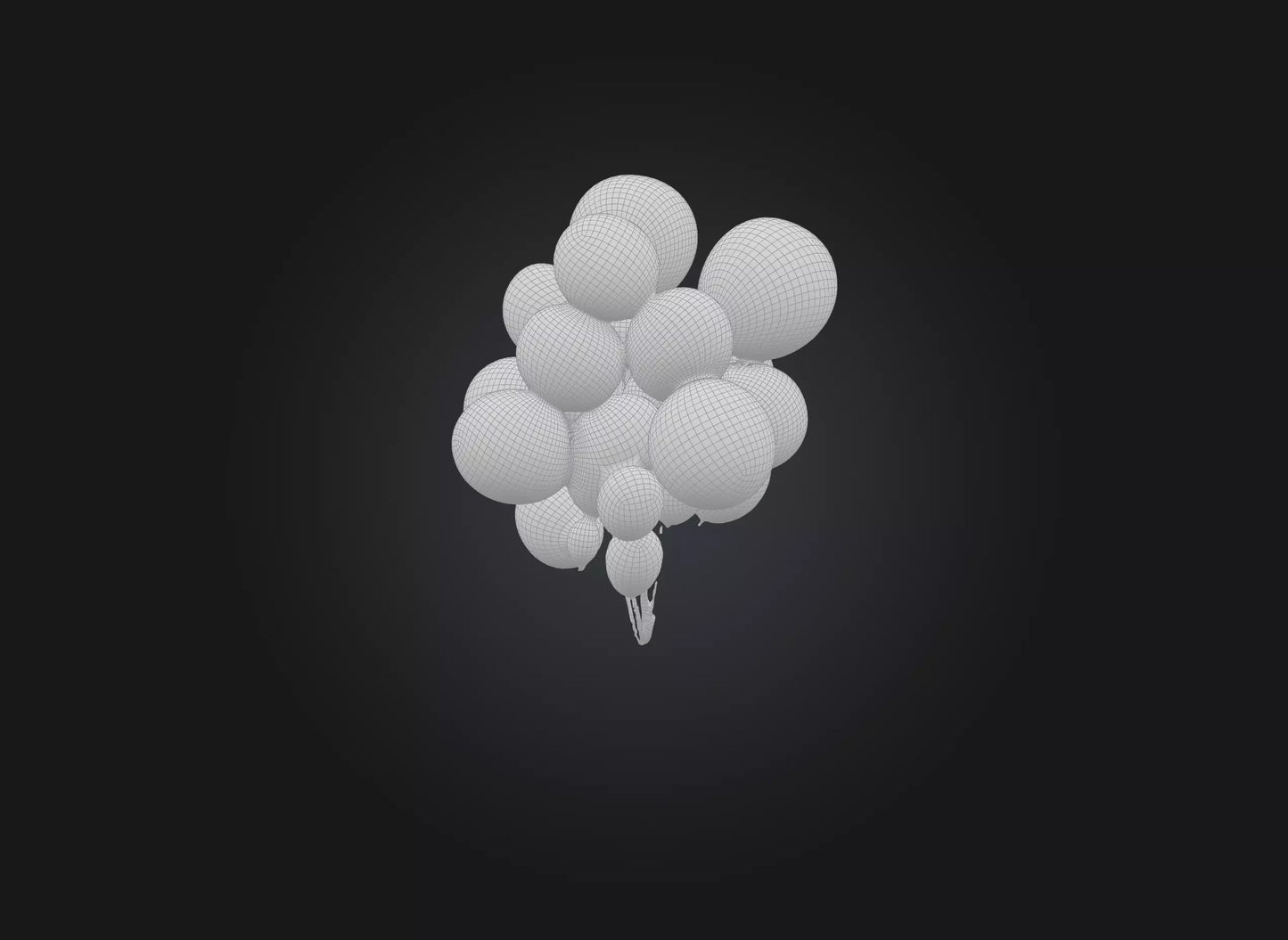 3D model balloons VR / AR / low-poly
