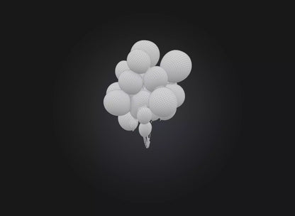 3D model balloons VR / AR / low-poly