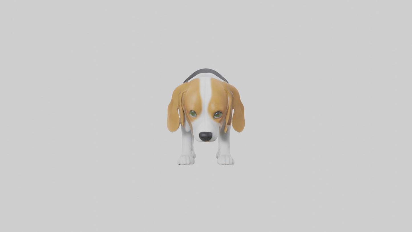 3D model Beagle dog sniffing ground model VR / AR / low-poly