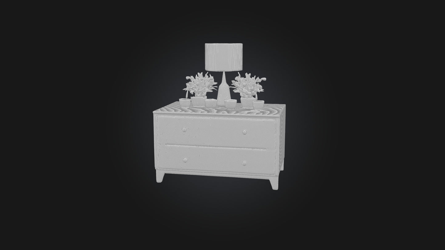 3D model Bedside Table VR / AR / low-poly
