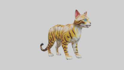 3D model Bengal Cat statue model VR / AR / low-poly