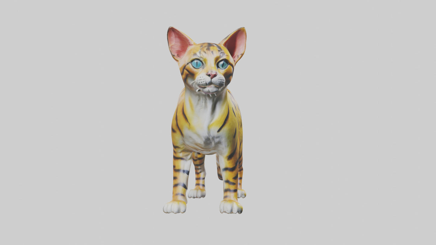 3D model Bengal Cat statue model VR / AR / low-poly