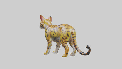 3D model Bengal Cat statue model VR / AR / low-poly