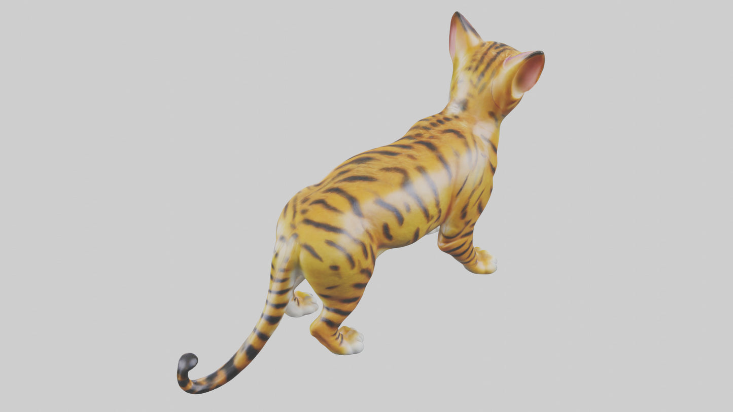 3D model Bengal Cat statue model VR / AR / low-poly