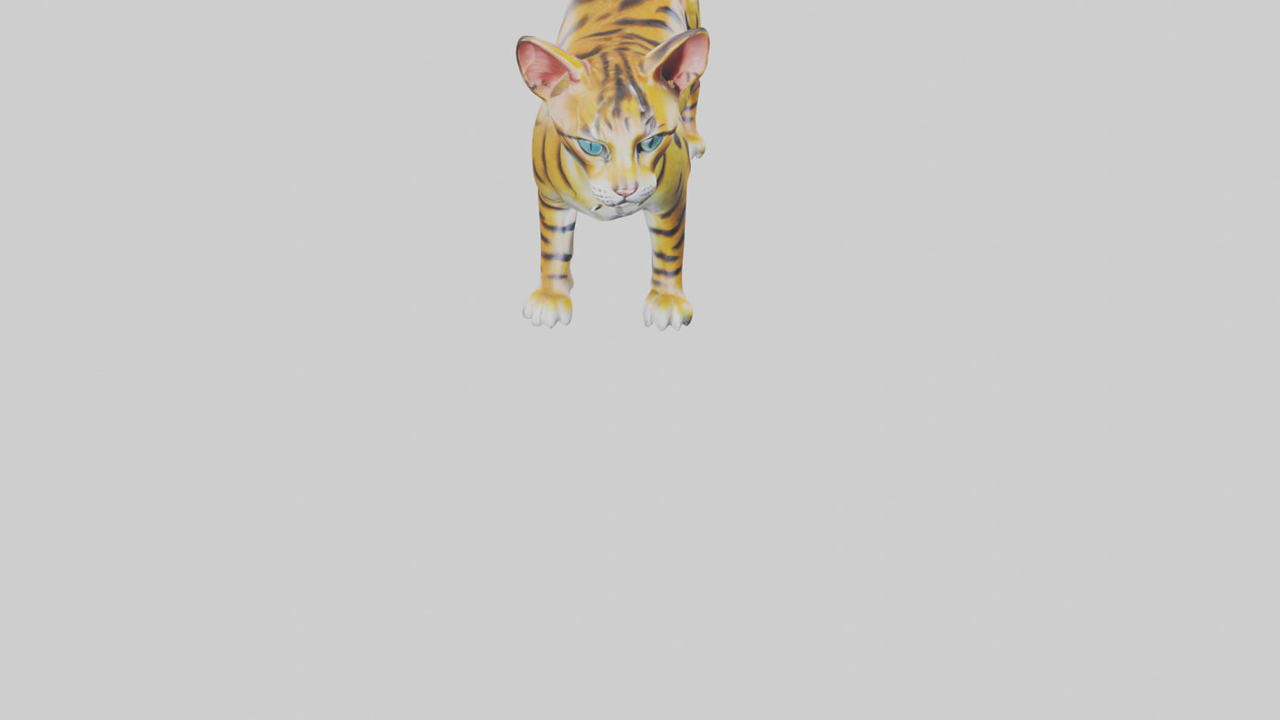 3D model Bengal Cat statue model VR / AR / low-poly