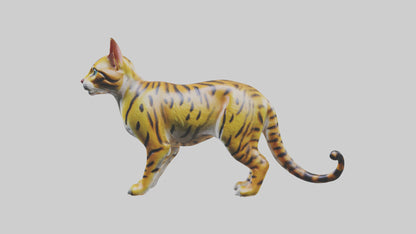 3D model Bengal Cat statue model VR / AR / low-poly