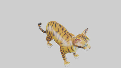 3D model Bengal Cat statue model VR / AR / low-poly