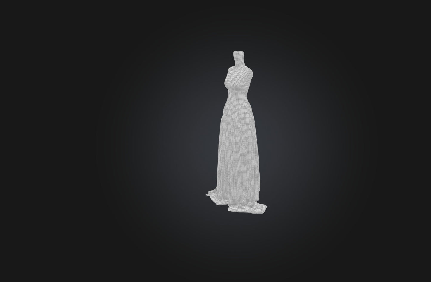 3D model Bespoke Wedding Dress VR / AR / low-poly