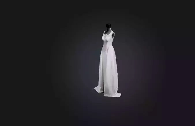 3D model Bespoke Wedding Dress VR / AR / low-poly