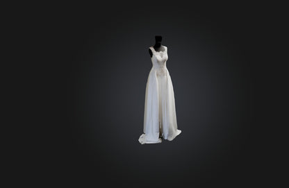 3D model Bespoke Wedding Dress VR / AR / low-poly
