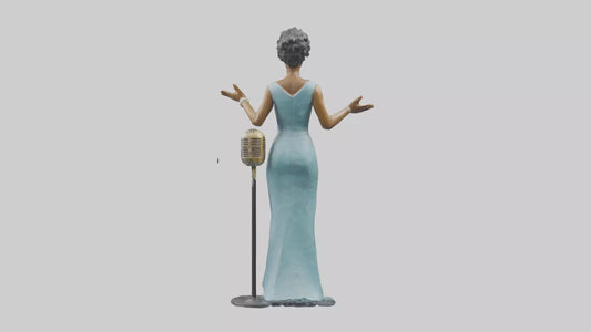 3D model Billie Holiday statue model VR / AR / low-poly