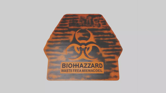 3D model Biohazard Waste Area Caution Sign model VR / AR / low-poly
