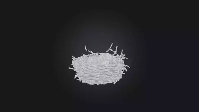 3D model Bird Nest Model VR / AR / low-poly