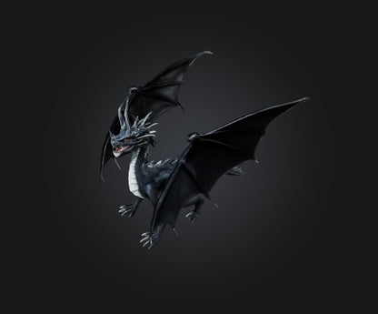 3D model Black Dragon VR / AR / low-poly