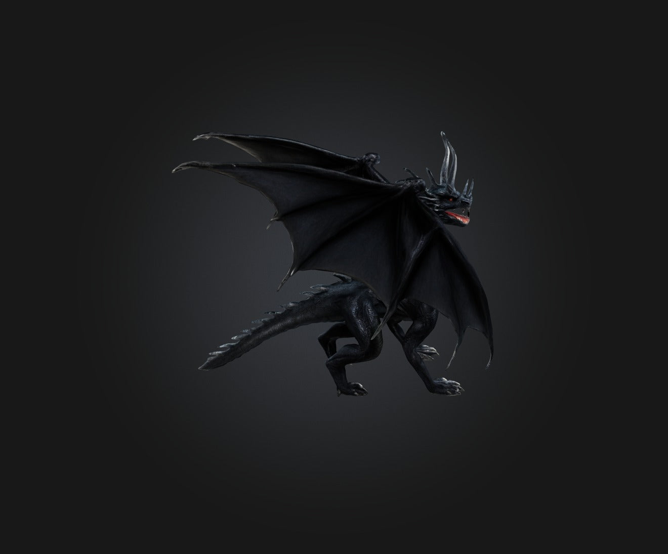 3D model Black Dragon VR / AR / low-poly