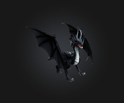 3D model Black Dragon VR / AR / low-poly