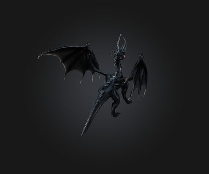 3D model Black Dragon VR / AR / low-poly