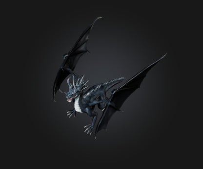 3D model Black Dragon VR / AR / low-poly