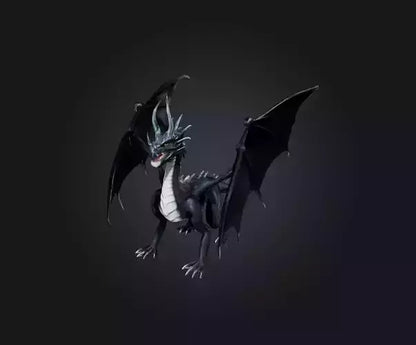 3D model Black Dragon VR / AR / low-poly