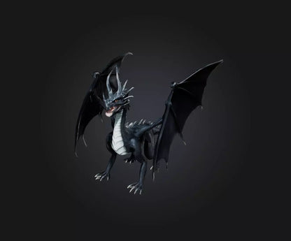 3D model Black Dragon VR / AR / low-poly