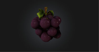 3D model Blocky Grapes   VR / AR / low-poly