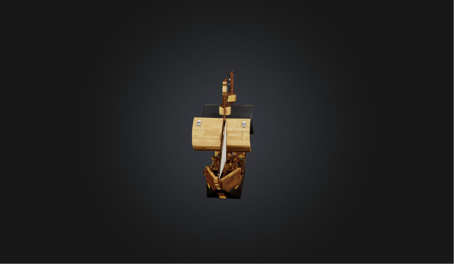 3D model Blocky Pirate Ship   VR / AR / low-poly