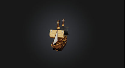 3D model Blocky Pirate Ship   VR / AR / low-poly