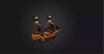 3D model Blocky Pirate Ship   VR / AR / low-poly