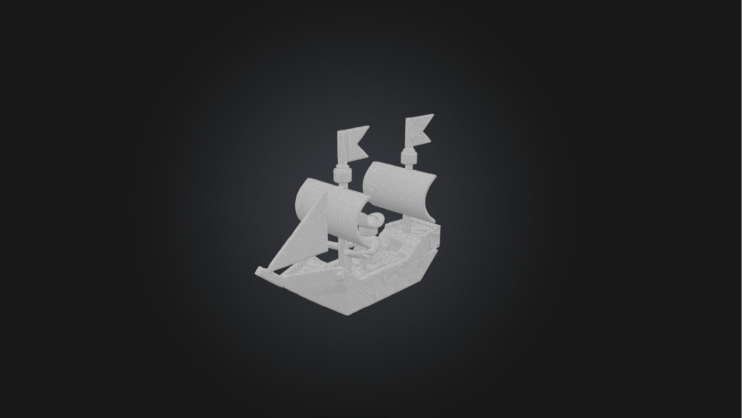 3D model Blocky Pirate Ship   VR / AR / low-poly