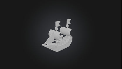 3D model Blocky Pirate Ship   VR / AR / low-poly